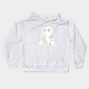 Beautiful girl looking at you - Blonde White Kids Hoodie